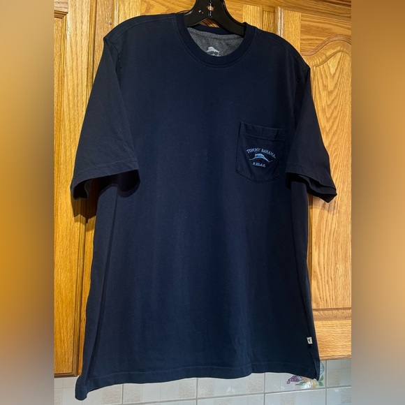Tommy Bahama Men's Navy Blue Short Sleeve Pocket Tee T-Shirt Large EUC - Picture 3 of 7